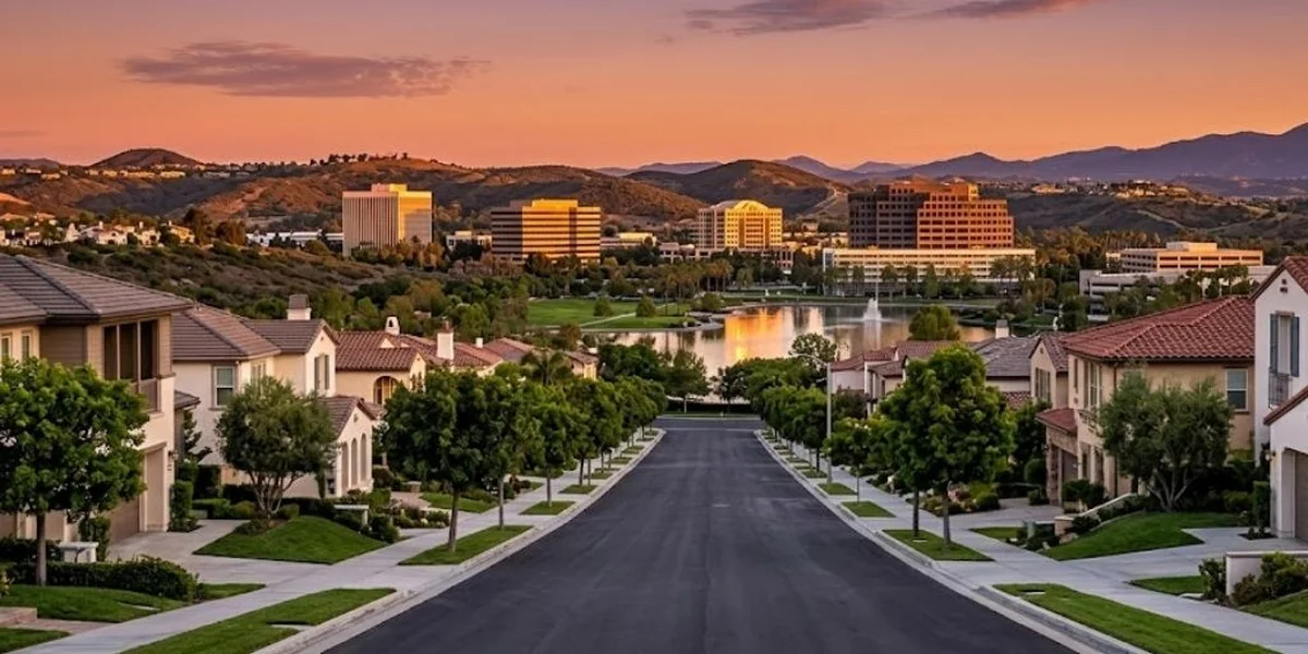 Aliso Viejo CA residential neighborhood - slab-on-grade homes in South Orange County